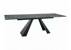 Обідній стіл розкладний SALVADORE CERAMIC Морський Verde Alpi / Чорний мат (160-240)X90 SALVADORETVC160