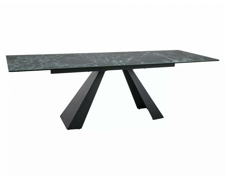 Обідній стіл розкладний SALVADORE CERAMIC Морський Verde Alpi / Чорний мат (160-240)X90 SALVADORETVC160