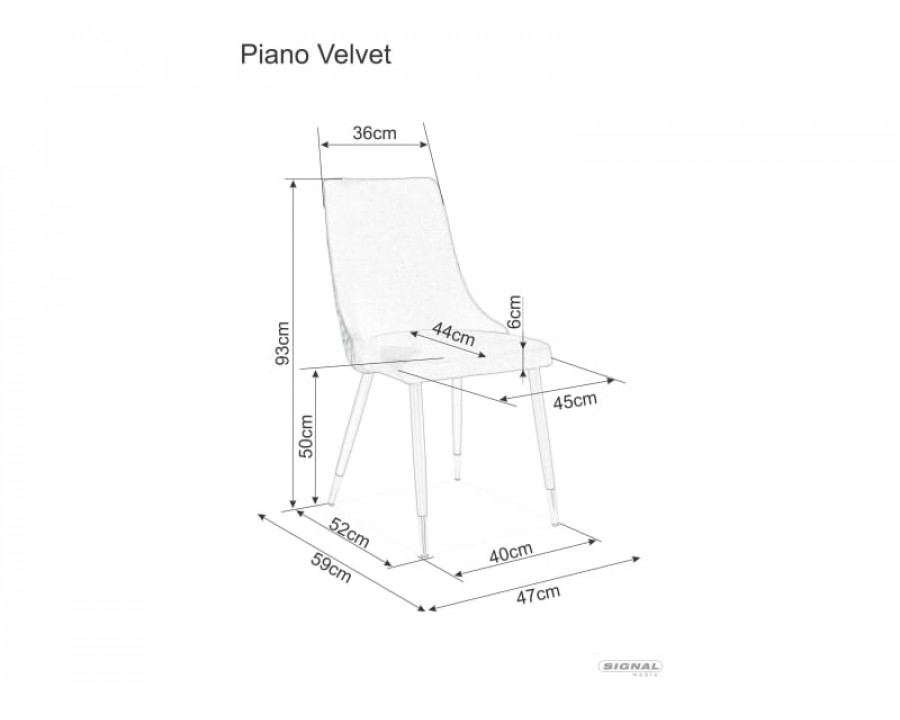 Стілець PIANO B VELVET чорний каркас/чорний Черный