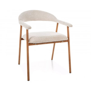 Стілець кухонний обідній м'який Lagos D Raven Світло-бежева тканина / Дуб каркас