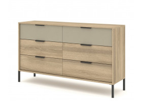 Комод Летто / Letto 6S/153 з 6 шухлядами Дуб терра темний/сірий кам'яний