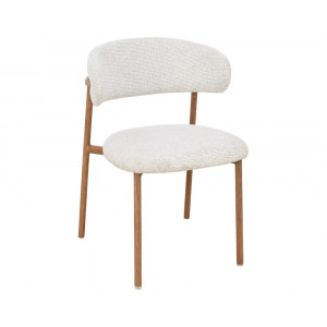 Стілець кухонний обідній м'який Elton II Світло-бежева тканина / Дуб каркас