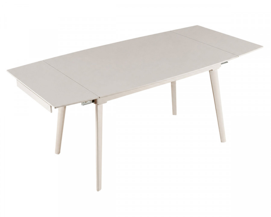 Стіл обідній розкладний LORIAN CERAMIC 120(180)*80 білий / кашемір