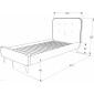 Односпальне ліжко Tiffany 90X200 Сірий