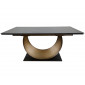 Стіл обідній розкладний AMELIA CERAMIC 160(240)*90 стіл чорний мат/бронзовий