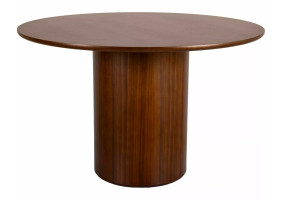 Стіл обідній кухонний Rondo ø120 см МДФ + шпон Горіх / Горіх каркас
