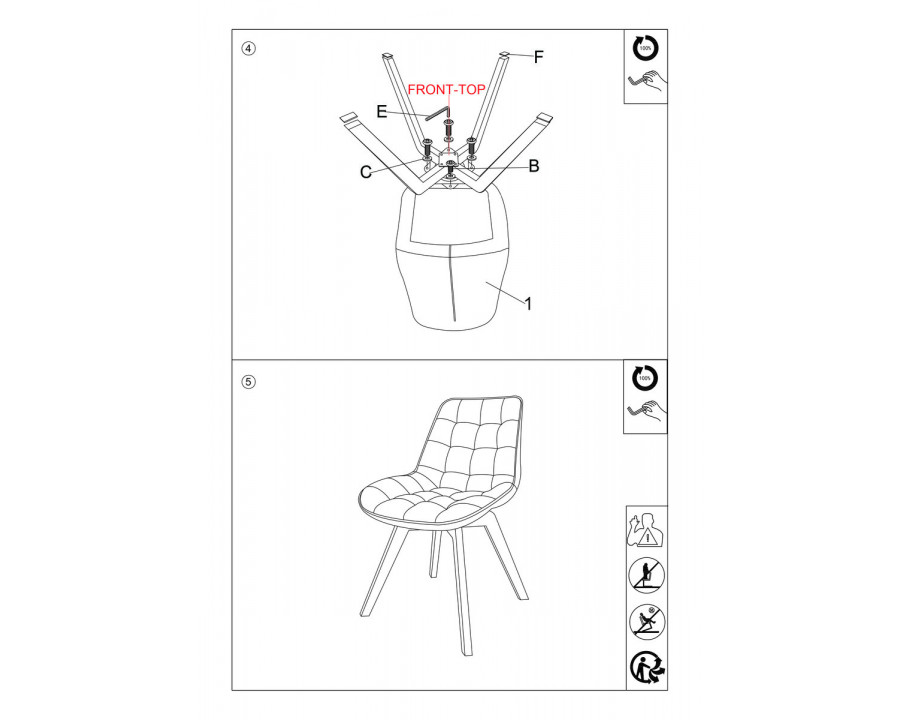Стілець LENY каркас дерево / Сірий тканина оберт 180°