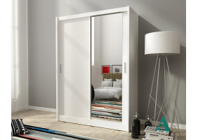 Шафа-купе Мая / Maja 130 2-дверна з дзеркалом Білий 130х62х200 см.