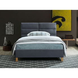 Ліжко односпальне SIERRA VELVET 120x200 колір сірий/дуб TAP.150