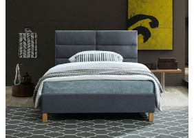 Ліжко односпальне SIERRA VELVET 120x200 колір сірий/дуб TAP.150