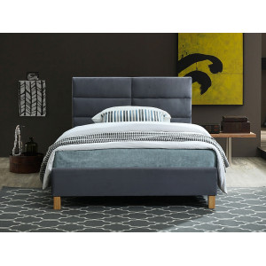 Ліжко односпальне SIERRA VELVET 120x200 колір сірий/дуб TAP.150