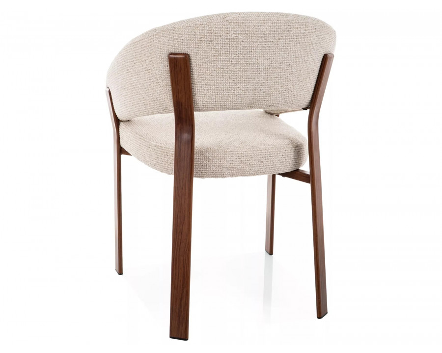 Стілець кухонний обідній м'який Nagoja D Світло-бежева тканина / Горіх каркас