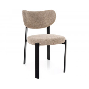 Стілець кухонний обідній м'який Rin Бежева тканина / Чорний каркас