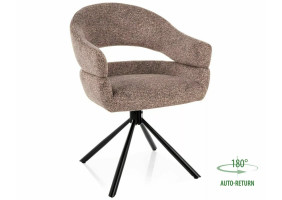 Стілець кухонний обідній м'який Borgo Leo Темно-бежева тканина / Чорний каркас