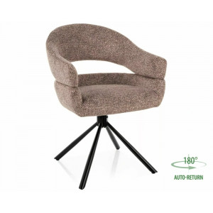 Стілець кухонний обідній м'який Borgo Leo Темно-бежева тканина / Чорний каркас