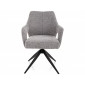 Стілець кухонний обідній м'який Olsen Noelle Сіра тканина / Чорний каркас