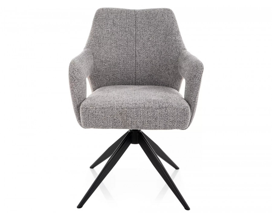 Стілець кухонний обідній м'який Olsen Noelle Сіра тканина / Чорний каркас