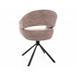 Стілець кухонний обідній м'який Borgo Leo Темно-бежева тканина / Чорний каркас