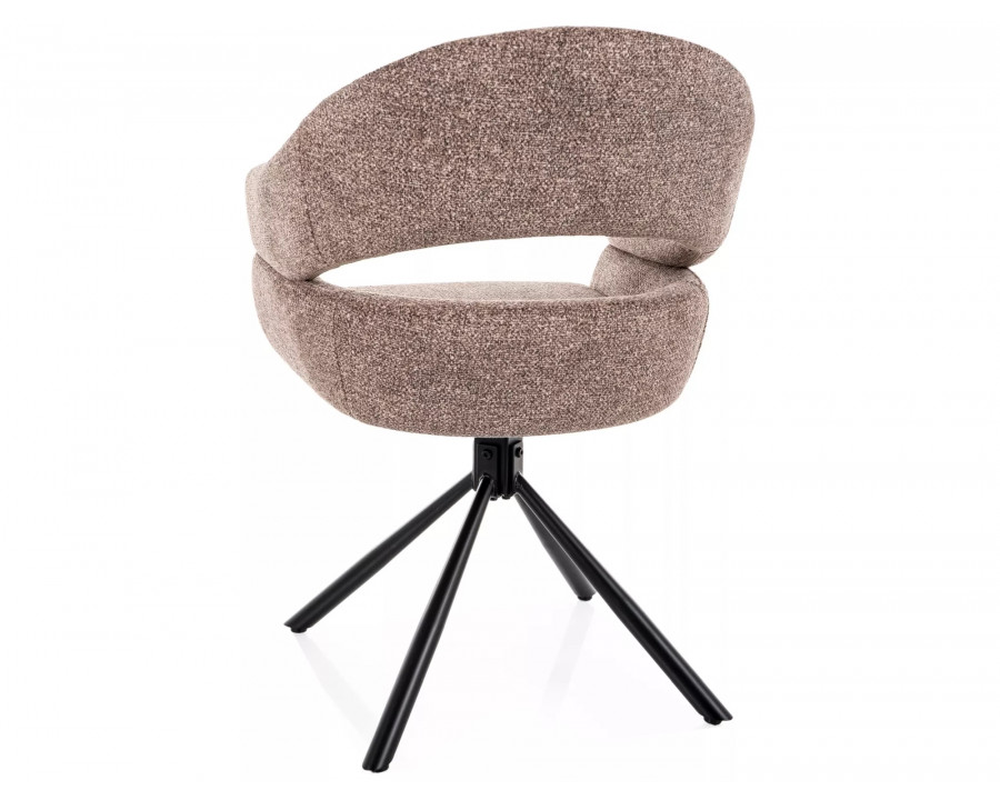 Стілець кухонний обідній м'який Borgo Leo Темно-бежева тканина / Чорний каркас