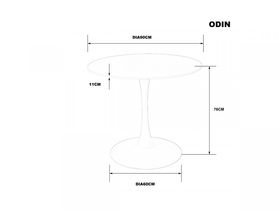 Стіл обідній ODIN CERAMIC Бежевий мат / Кашемір д.90