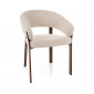 Стілець кухонний обідній м'який Nagoja D Світло-бежева тканина / Горіх каркас