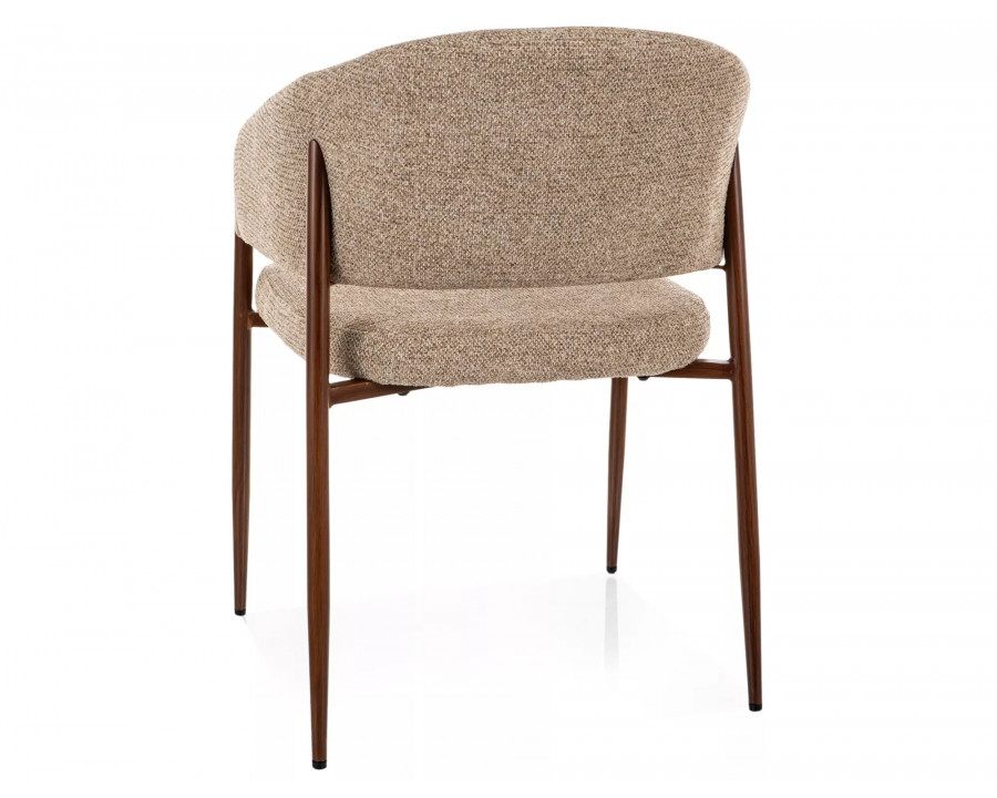 Стілець кухонний обідній м'який Akita D Бежева тканина / Горіх каркас