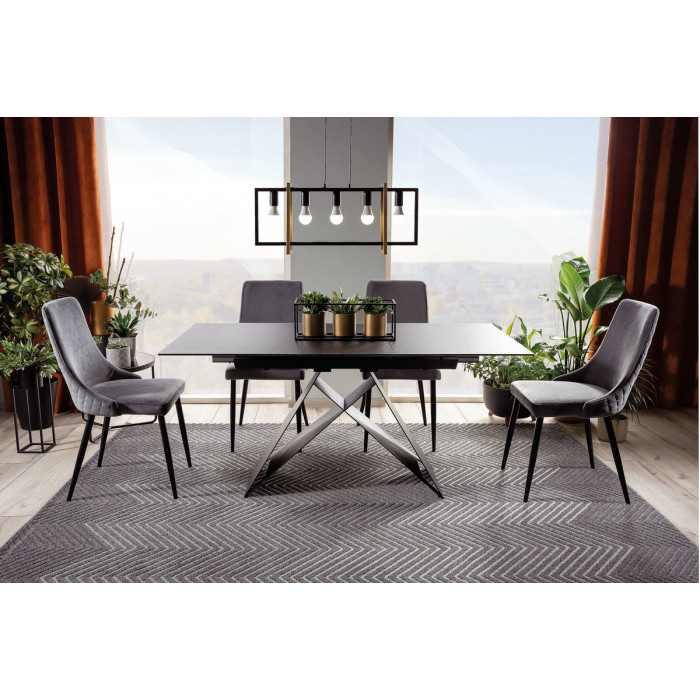 Стіл WESTIN SG чорний / чорний мат 120(160)X80