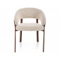 Стілець кухонний обідній м'який Nagoja D Світло-бежева тканина / Горіх каркас