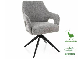 Стілець кухонний обідній м'який Olsen Noelle Сіра тканина / Чорний каркас