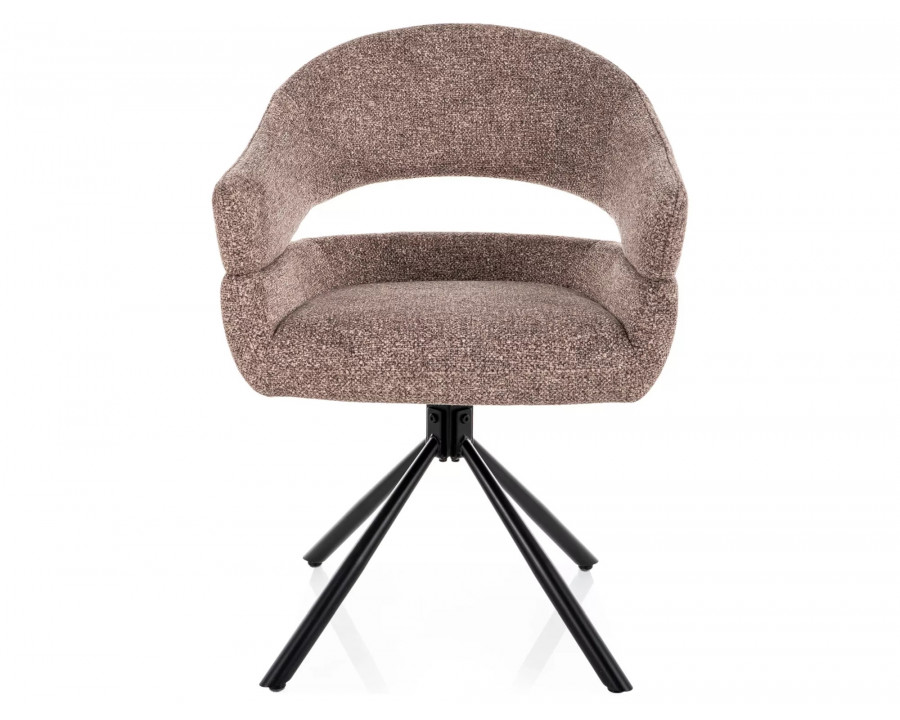 Стілець кухонний обідній м'який Borgo Leo Темно-бежева тканина / Чорний каркас