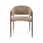 Стілець кухонний обідній м'який Akita D Бежева тканина / Горіх каркас