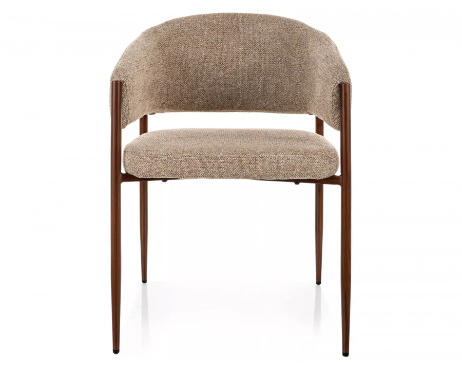Стілець кухонний обідній м'який Akita D Бежева тканина / Горіх каркас