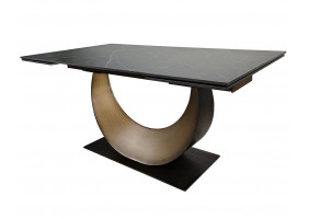 Стіл обідній розкладний AMELIA CERAMIC 160(240)*90 стіл чорний мат/бронзовий
