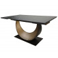 Стіл обідній розкладний AMELIA CERAMIC 160(240)*90 стіл чорний мат/бронзовий