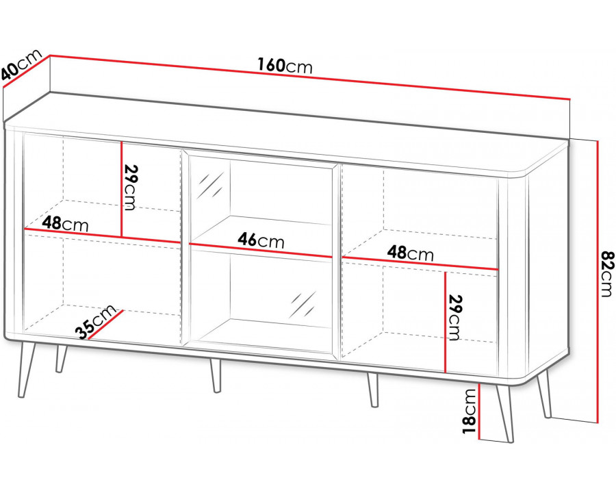 Комод MARLY REG 7 160х82х40 кашемір / горіх