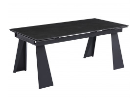 Стіл розкладний керамічний ARNOLD CERAMIC 180(240)*90 Wic dark grey мат / Чорний каркас