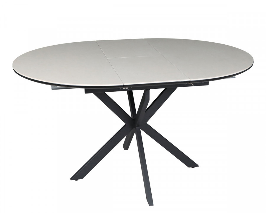 Стіл обідній розкладний GENEWA CERAMIC 105(140)*105 стіл Бежевий / Чорний