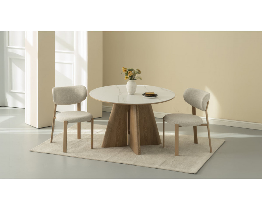 Cтілець кухонний NOMI дуб метал/бежева тканина