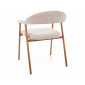 Стілець кухонний обідній м'який Lagos D Raven Бежева тканина / Дуб каркас