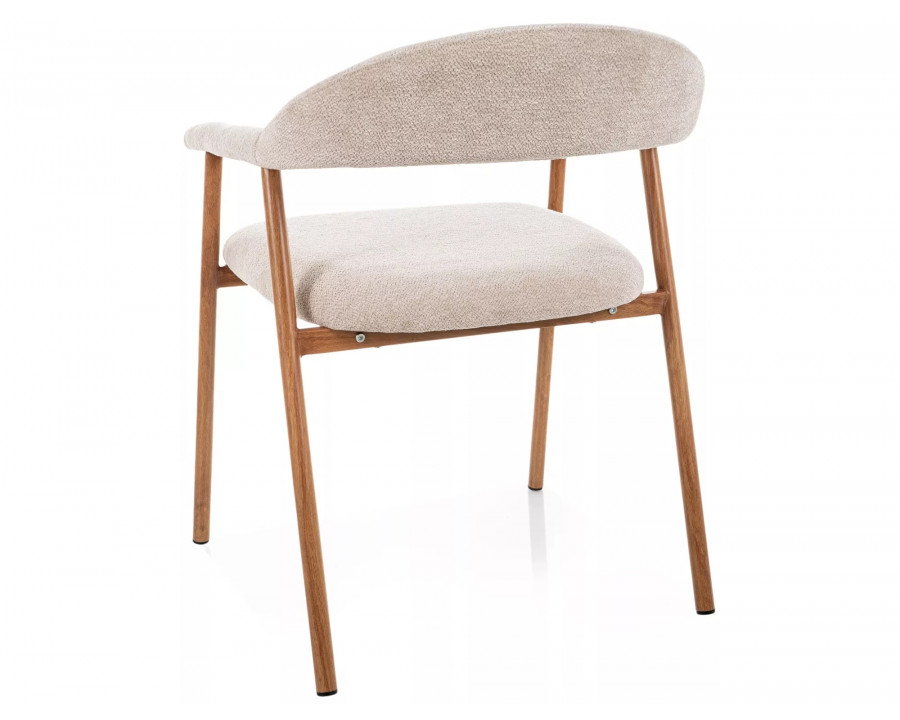 Стілець кухонний обідній м'який Lagos D Raven Бежева тканина / Дуб каркас