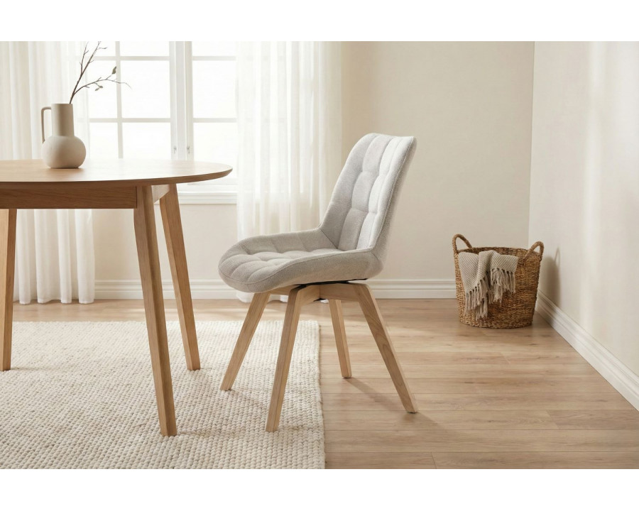 Стілець LENY каркас дерево / Сірий тканина оберт 180°