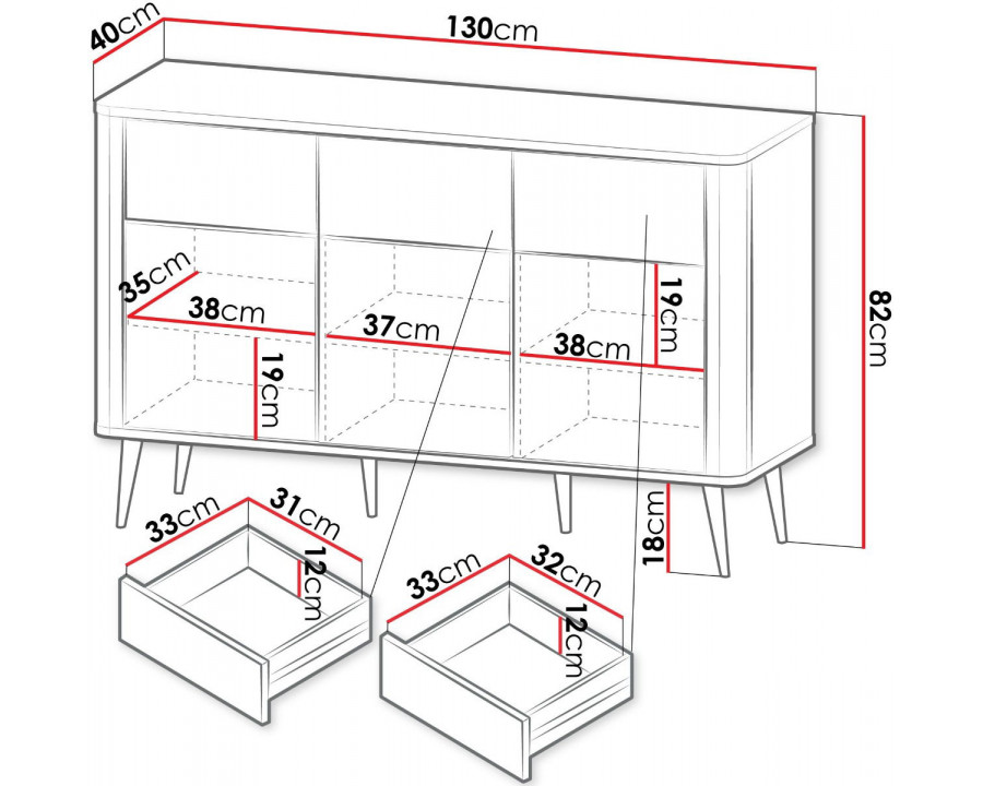 Комод MARLY REG 9 160х82х40 кашемір / горіх