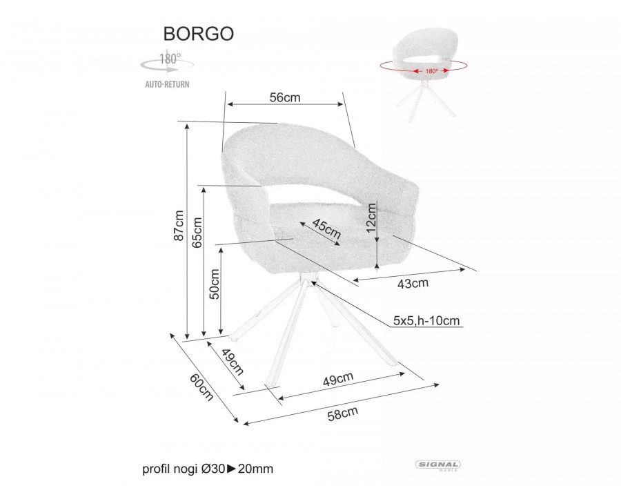 Стілець кухонний обідній м'який Borgo Leo Темно-бежева тканина / Чорний каркас