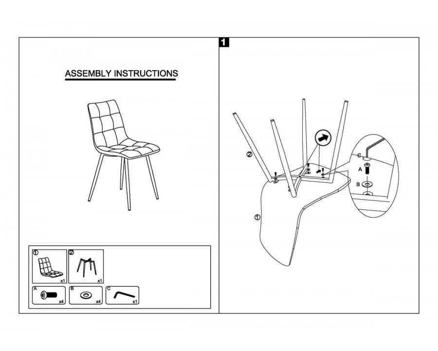 Стілець кухонний MIA TEX чорний каркас/світло-сірий