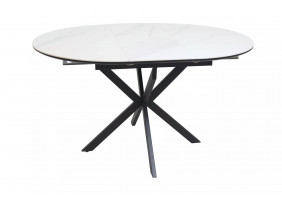 Стіл обідній розкладний GASTON CERAMIC 100(135)*100 білий / чорний GASTONBC100