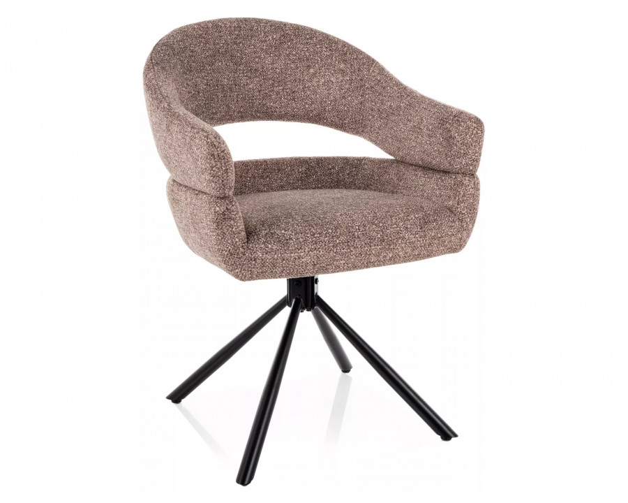 Стілець кухонний обідній м'який Borgo Leo Темно-бежева тканина / Чорний каркас