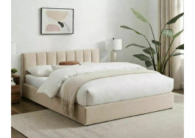 Ліжко полуторне м'яке Montreal Raven 140×200 Бежева тканина