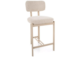 Напівбарний стілець кухонний Misaki H-2 Світло-бежева тканина / Кашемір каркас