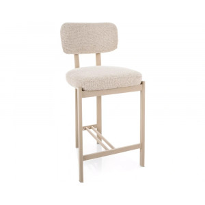 Напівбарний стілець кухонний Misaki H-2 Світло-бежева тканина / Кашемір каркас