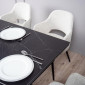 Стіл обідній Монако розкладний керамічний, 160/240x90x75 см, Чорний мат черні ноги
